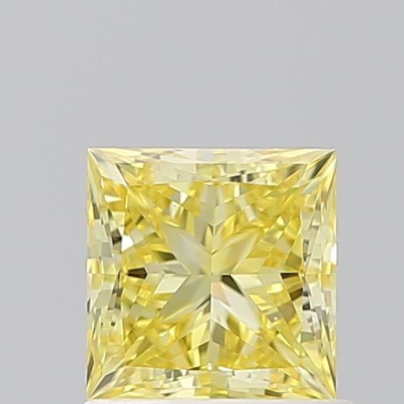 Lab-Grown Princess Diamond - 1.02 Carats, Fancy Vivid Yellow Color, VVS2 Clarity - Certified by IGI - Report Number: LG686505399