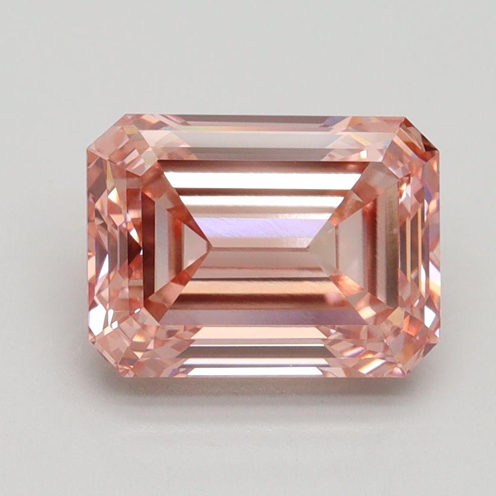 Lab-Grown Emerald Diamond - 3.06 Carats, Fancy Intense Pink Color, VVS2 Clarity - Certified by IGI - Report Number: LG532246143