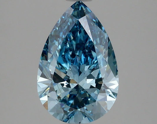 Lab-Grown Pear Diamond - 2.08 Carats, Fancy Vivid Blue Color, VS2 Clarity - Certified by IGI - Report Number: LG625410096