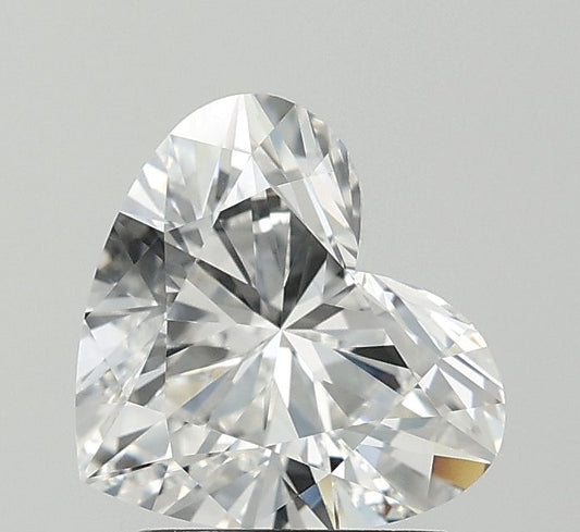 Lab-Grown Heart Diamond - 2.0 Carats, F Color, VVS2 Clarity - Certified by IGI - Report Number: LG674539640
