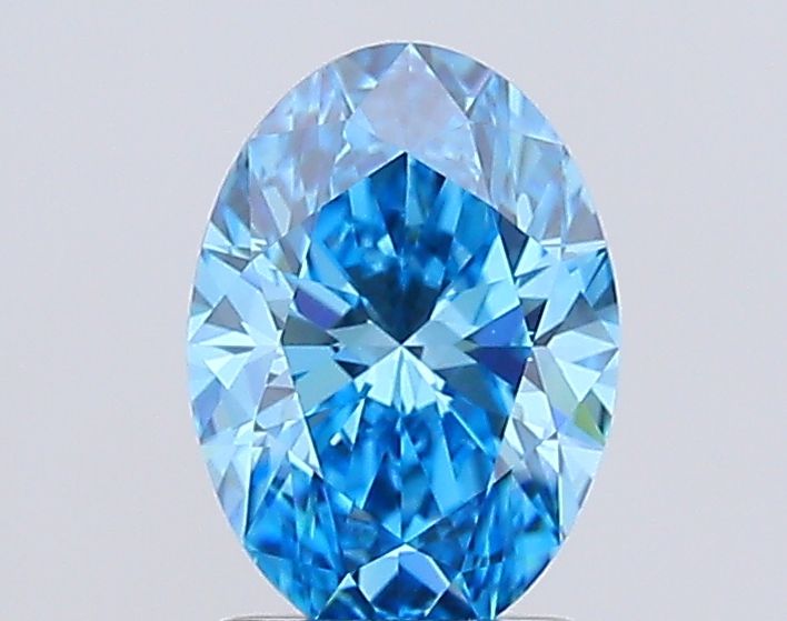 Lab-Grown Oval Diamond - 2.02 Carats, Fancy Vivid Blue Color, VVS2 Clarity - Certified by IGI - Report Number: LG674541631