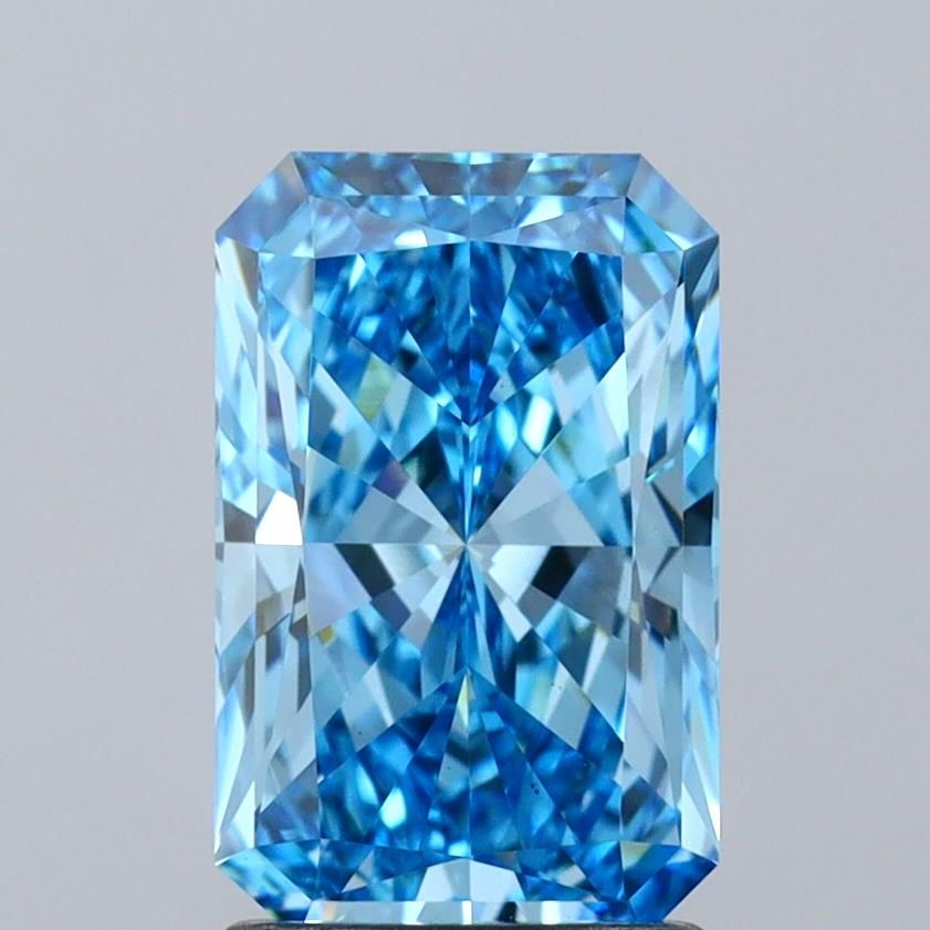 Lab-Grown Radiant Diamond - 2.0 Carats, Fancy Vivid Blue Color, VS1 Clarity - Certified by IGI - Report Number: LG621435233