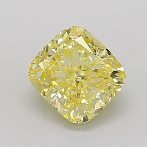 Lab-Grown Cushion Diamond - 1.07 Carats, Fancy Intense Yellow Color, VVS2 Clarity - Certified by IGI - Report Number: LG688505509
