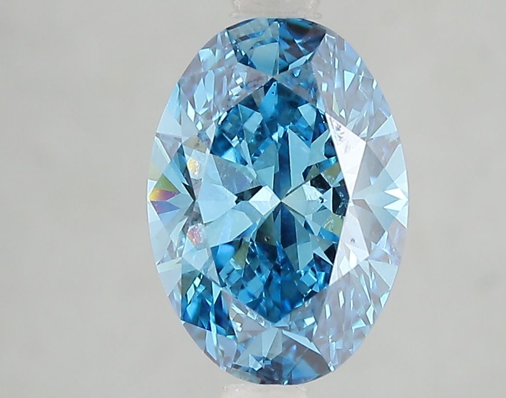 Lab-Grown Oval Diamond - 2.6 Carats, Fancy Vivid Blue Color, VS1 Clarity - Certified by IGI - Report Number: LG666431735