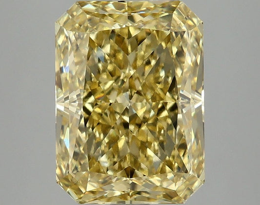 Lab-Grown Radiant Diamond - 4.1 Carats, Fancy Vivid Yellow Color, VVS2 Clarity - Certified by IGI - Report Number: LG674503527