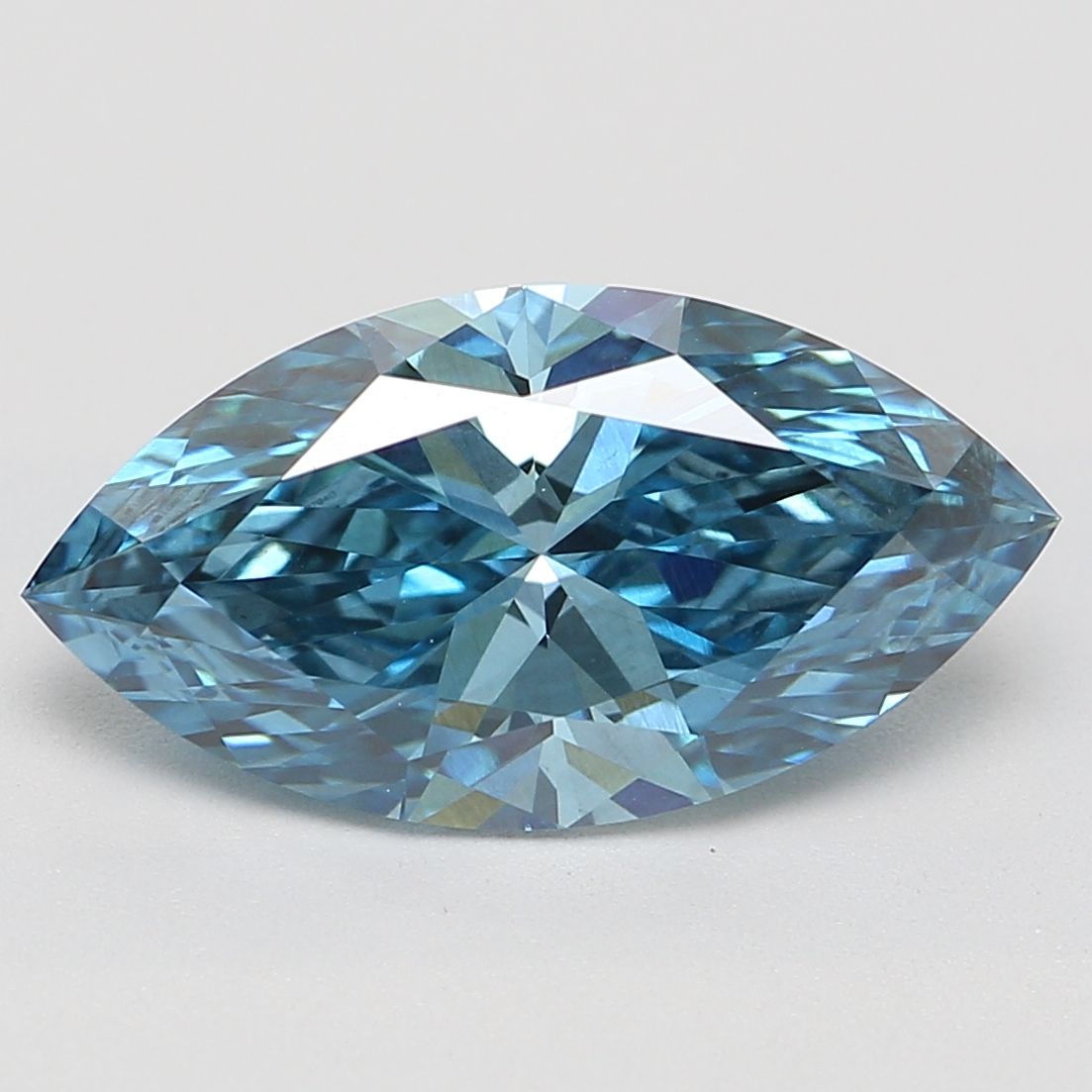 Lab-Grown Marquise Diamond - 2.02 Carats, Fancy Vivid Blue Color, VS2 Clarity - Certified by IGI - Report Number: LG602397940