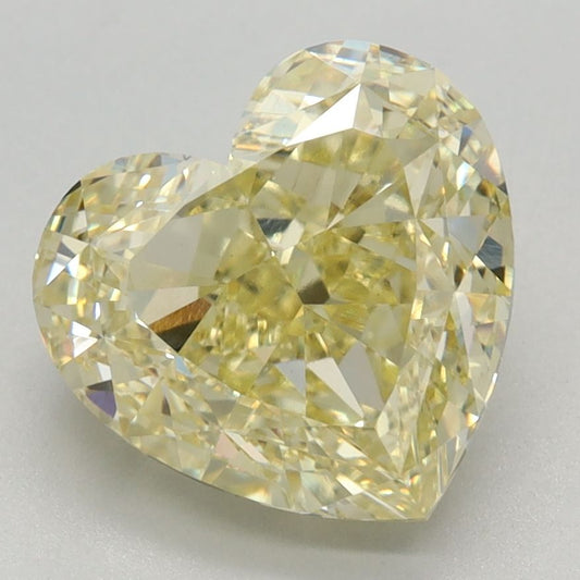 Lab-Grown Heart Diamond - 3.1 Carats, Fancy Intense Yellow Color, VVS2 Clarity - Certified by IGI - Report Number: LG674552634