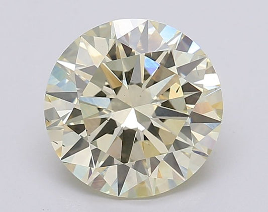 Lab-Grown Round Diamond - 2.5 Carats, Fancy Yellow Color, VS2 Clarity - Certified by IGI - Report Number: LG595381204