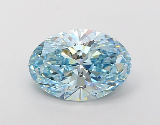 Lab-Grown Oval Diamond - 3.01 Carats, Fancy Intense Blue Color, VS1 Clarity - Certified by IGI - Report Number: LG685586168