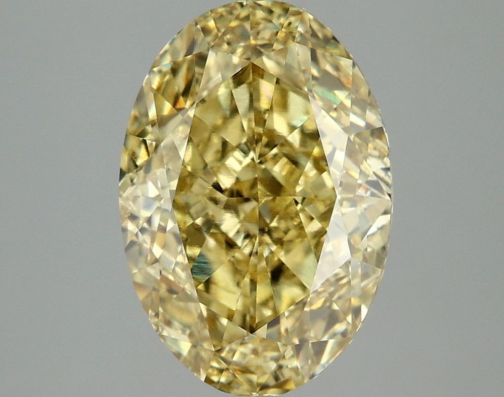 Lab-Grown Oval Diamond - 4.03 Carats, Fancy Intense Yellow Color, VS2 Clarity - Certified by IGI - Report Number: LG660418520