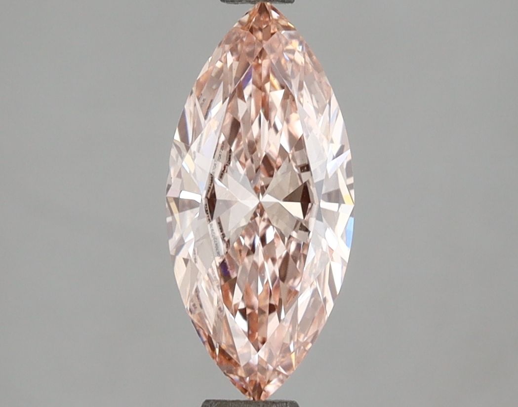 Lab-Grown Marquise Diamond - 1.02 Carats, Fancy Intense Pink Color, VS1 Clarity - Certified by IGI - Report Number: LG670472976