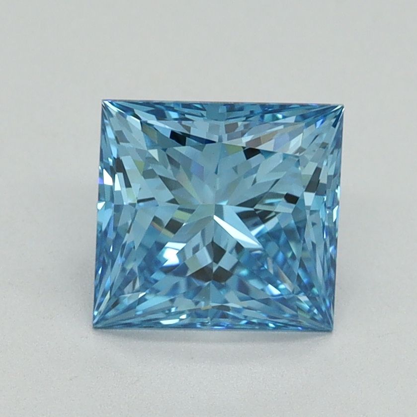 Lab-Grown Princess Diamond - 1.53 Carats, Fancy Vivid Blue Color, VVS2 Clarity - Certified by IGI - Report Number: LG644491283