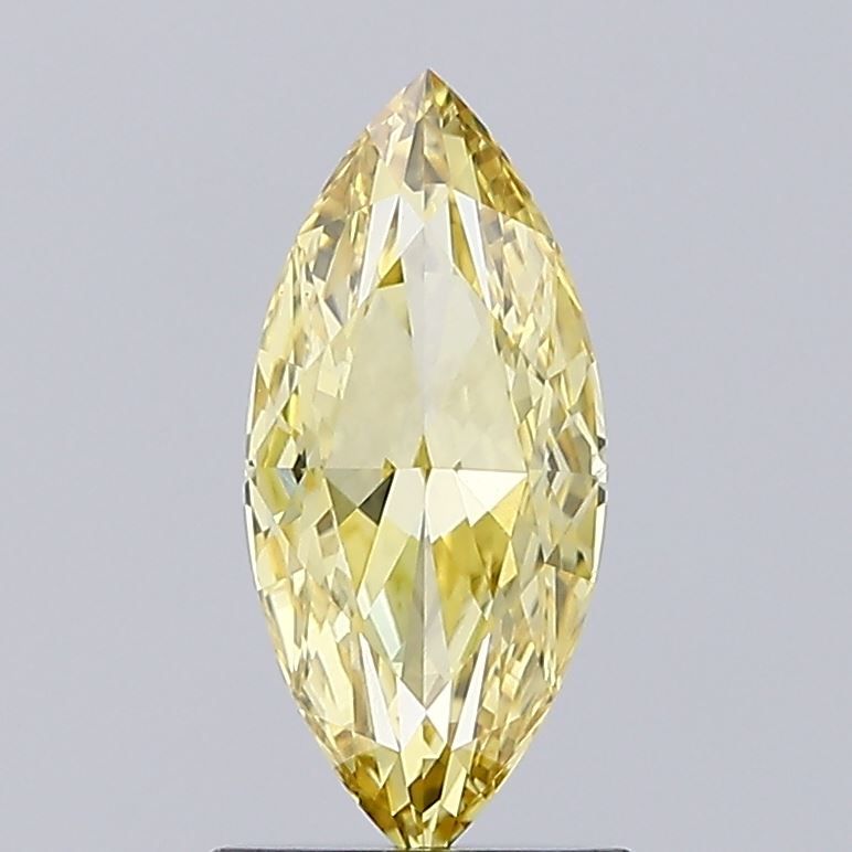 Lab-Grown Marquise Diamond - 1.23 Carats, Fancy Intense Yellow Color, VS1 Clarity - Certified by IGI - Report Number: LG674520928