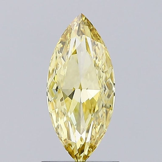 Lab-Grown Marquise Diamond - 1.23 Carats, Fancy Intense Yellow Color, VS1 Clarity - Certified by IGI - Report Number: LG674520928