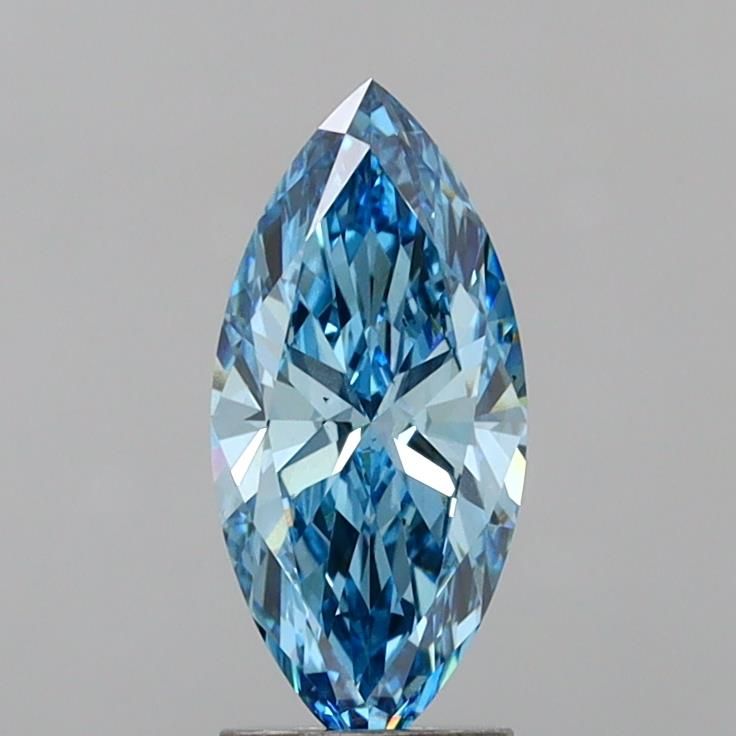 Lab-Grown Marquise Diamond - 2.0 Carats, Fancy Vivid Blue Color, VS2 Clarity - Certified by IGI - Report Number: LG631467913