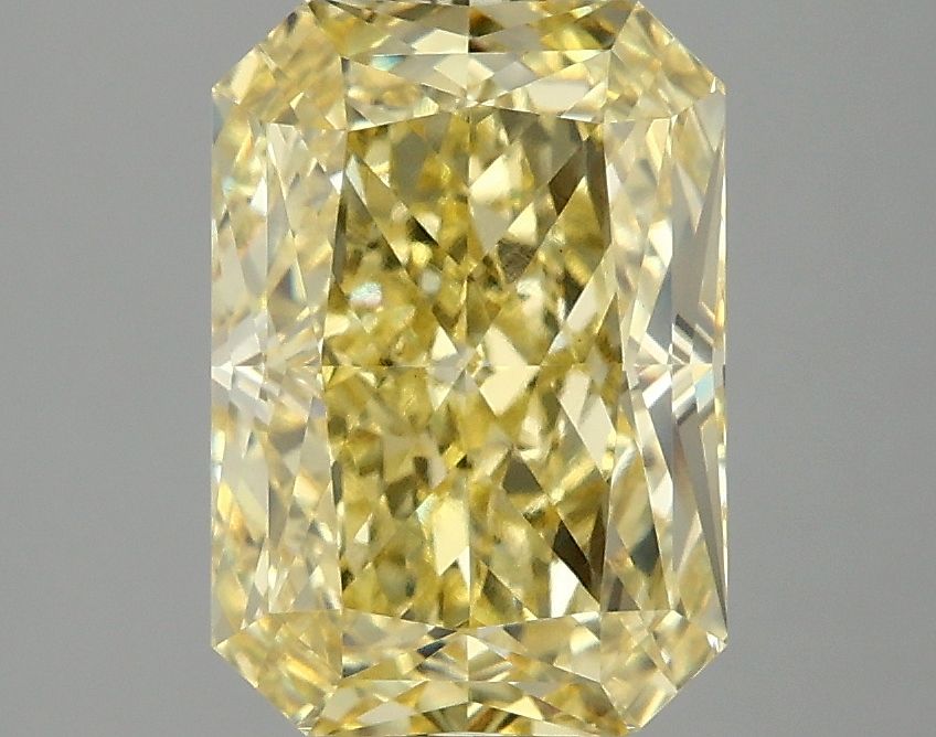 Lab-Grown Radiant Diamond - 3.07 Carats, Fancy Vivid Yellow Color, VVS2 Clarity - Certified by IGI - Report Number: LG678527724