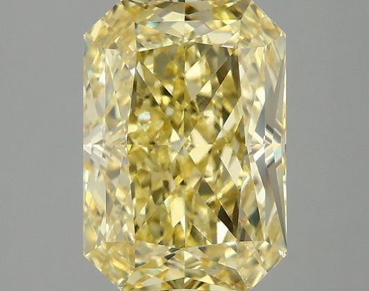 Lab-Grown Radiant Diamond - 3.07 Carats, Fancy Vivid Yellow Color, VVS2 Clarity - Certified by IGI - Report Number: LG678527724