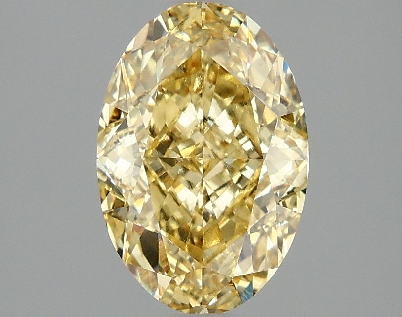 Lab-Grown Oval Diamond - 2.06 Carats, Fancy Intense Yellow Color, VVS2 Clarity - Certified by IGI - Report Number: LG666406759