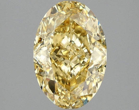 Lab-Grown Oval Diamond - 2.06 Carats, Fancy Intense Yellow Color, VVS2 Clarity - Certified by IGI - Report Number: LG666406759