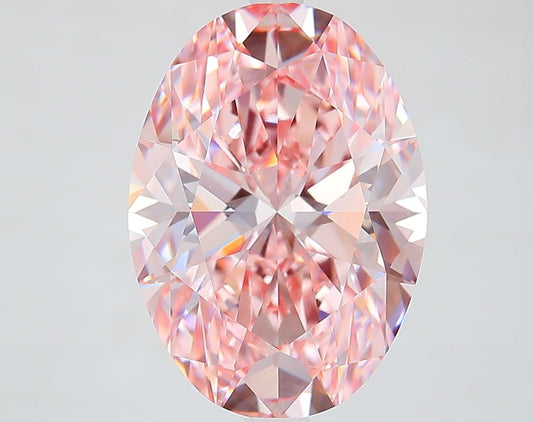 Lab-Grown Oval Diamond - 6.07 Carats, Fancy Intense Pink Color, VVS2 Clarity - Certified by IGI - Report Number: LG627440710