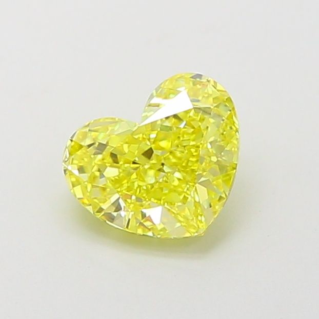 Lab-Grown Heart Diamond - 1.02 Carats, Fancy Vivid Yellow Color, VS1 Clarity - Certified by IGI - Report Number: LG660455213