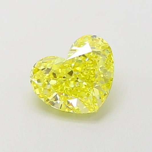 Lab-Grown Heart Diamond - 1.02 Carats, Fancy Vivid Yellow Color, VS1 Clarity - Certified by IGI - Report Number: LG660455213