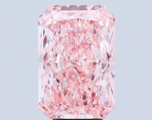 Lab-Grown Radiant Diamond - 6.06 Carats, Fancy Intense Pink Color, VVS2 Clarity - Certified by IGI - Report Number: LG670430278