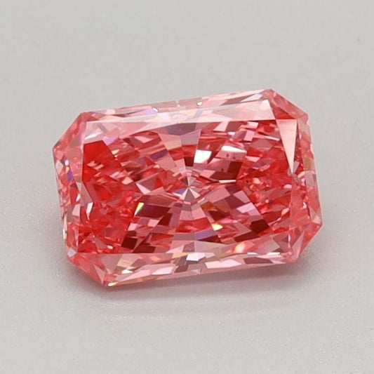 Lab-Grown Radiant Diamond - 0.46 Carats, Fancy Vivid Pink Color, VS1 Clarity - Certified by IGI - Report Number: LG670442599