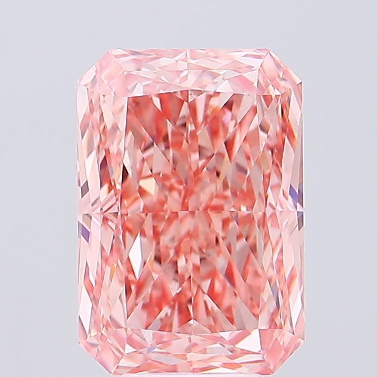 Lab-Grown Radiant Diamond - 7.07 Carats, Fancy Vivid Pink Color, VS2 Clarity - Certified by IGI - Report Number: LG661404603
