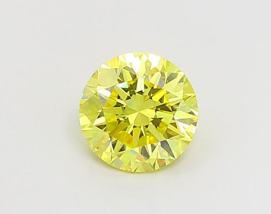 Lab-Grown Round Diamond - 1.09 Carats, Fancy Vivid Yellow Color, VVS2 Clarity - Certified by IGI - Report Number: LG666413390