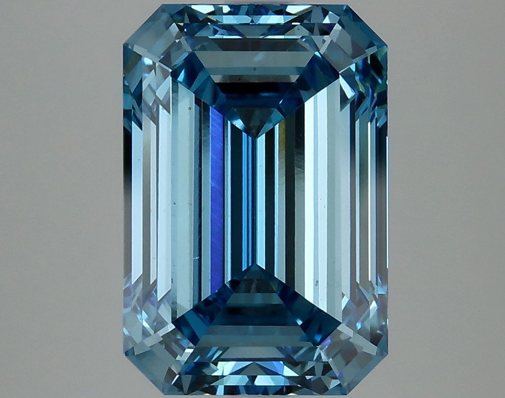 Lab-Grown Emerald Diamond - 4.91 Carats, Fancy Vivid Blue Color, VS2 Clarity - Certified by IGI - Report Number: LG625410118