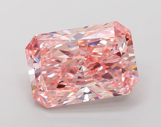 Lab-Grown Radiant Diamond - 7.44 Carats, Fancy Intense Pink Color, VS1 Clarity - Certified by IGI - Report Number: LG662474233