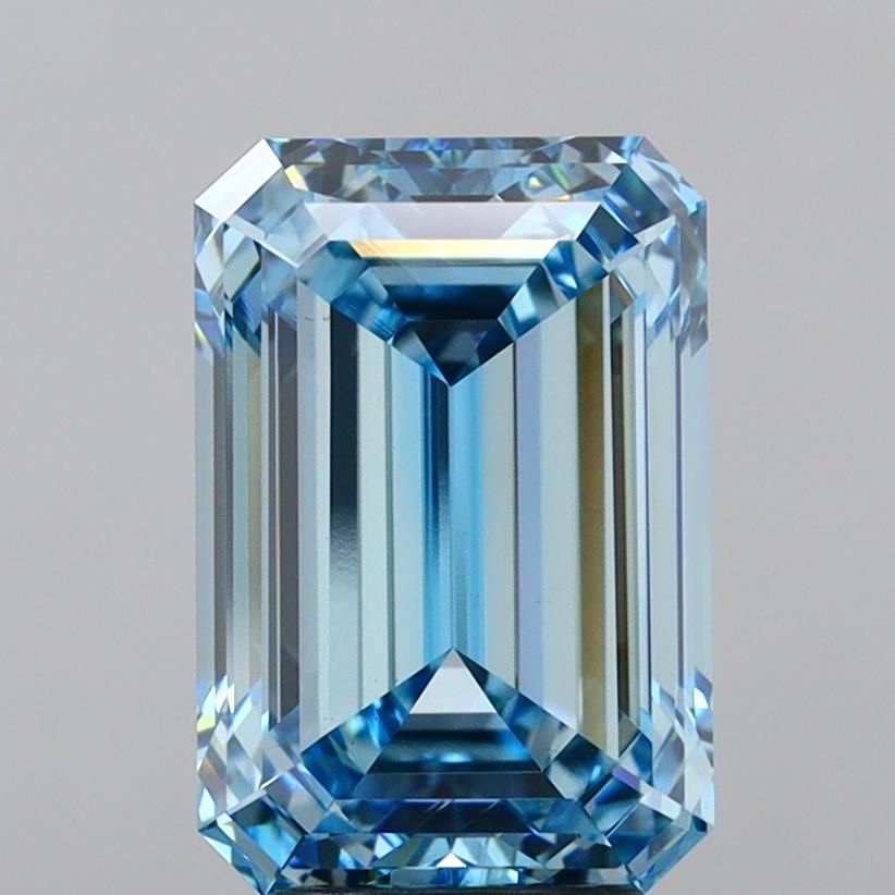 Lab-Grown Emerald Diamond - 4.78 Carats, Fancy Vivid Blue Color, VS2 Clarity - Certified by IGI - Report Number: LG633434151
