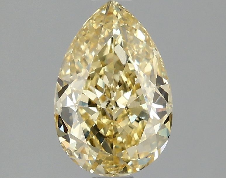 Lab-Grown Pear Diamond - 1.53 Carats, Fancy Intense Yellow Color, VVS2 Clarity - Certified by IGI - Report Number: LG665424416