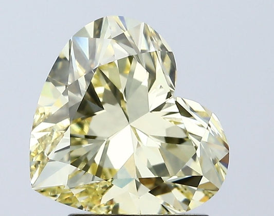 Lab-Grown Heart Diamond - 2.08 Carats, Fancy Vivid Yellow Color, VVS2 Clarity - Certified by IGI - Report Number: LG671438796