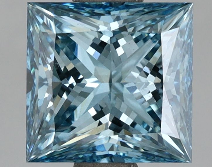 Lab-Grown Princess Diamond - 1.9 Carats, Fancy Vivid Blue Color, VS2 Clarity - Certified by IGI - Report Number: LG670472996