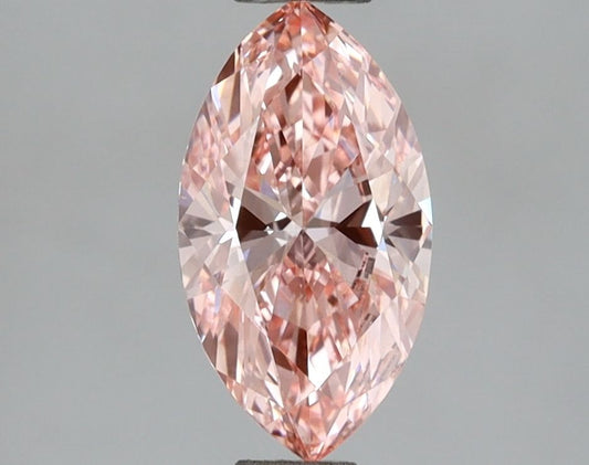 Lab-Grown Marquise Diamond - 1.11 Carats, Fancy Vivid Pink Color, VS1 Clarity - Certified by IGI - Report Number: LG670472978