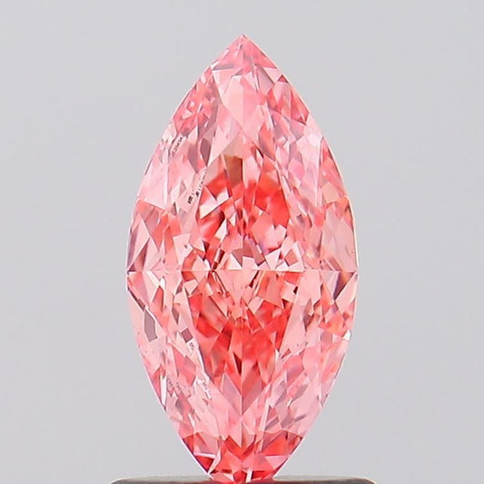 Lab-Grown Marquise Diamond - 1.01 Carats, Fancy Vivid Pink Color, VS1 Clarity - Certified by IGI - Report Number: LG629494259