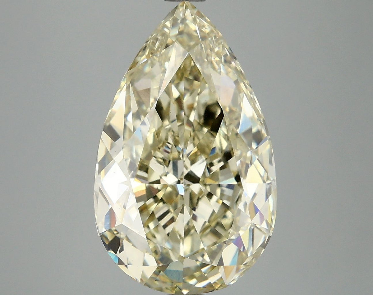 Lab-Grown Pear Diamond - 6.21 Carats, Fancy Yellow Color, VS1 Clarity - Certified by IGI - Report Number: LG674532069