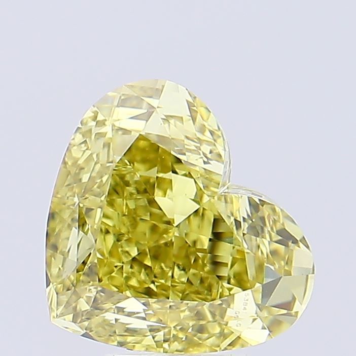 Lab-Grown Heart Diamond - 5.03 Carats, Fancy Intense Yellow Color, VS1 Clarity - Certified by IGI - Report Number: 605384748