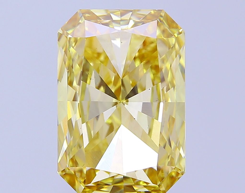 Lab-Grown Radiant Diamond - 8.02 Carats, Fancy Vivid Yellow Color, VS2 Clarity - Certified by IGI - Report Number: LG680590008