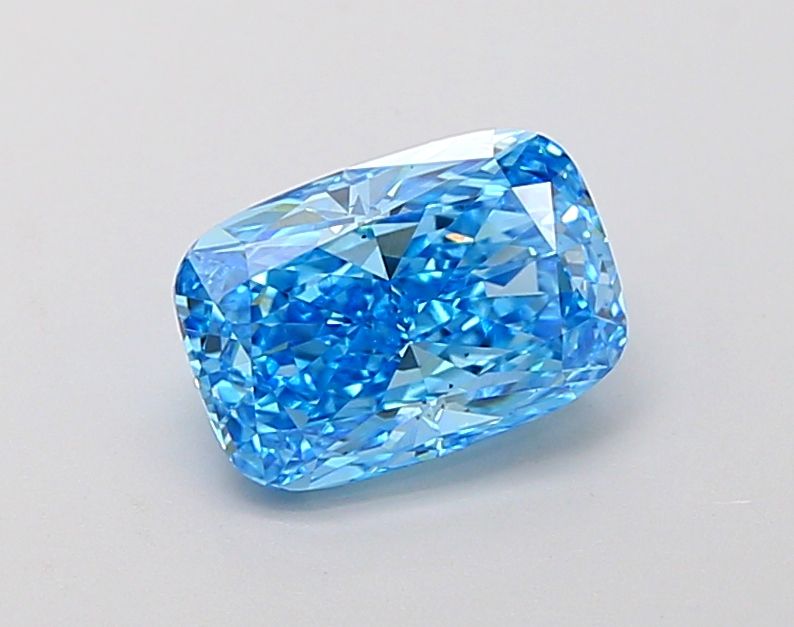 Lab-Grown Cushion Diamond - 1.46 Carats, Fancy Vivid Blue Color, VS2 Clarity - Certified by IGI - Report Number: LG665424026