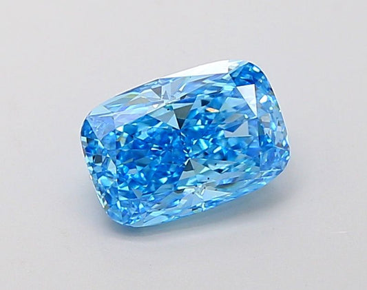 Lab-Grown Cushion Diamond - 1.46 Carats, Fancy Vivid Blue Color, VS2 Clarity - Certified by IGI - Report Number: LG665424026