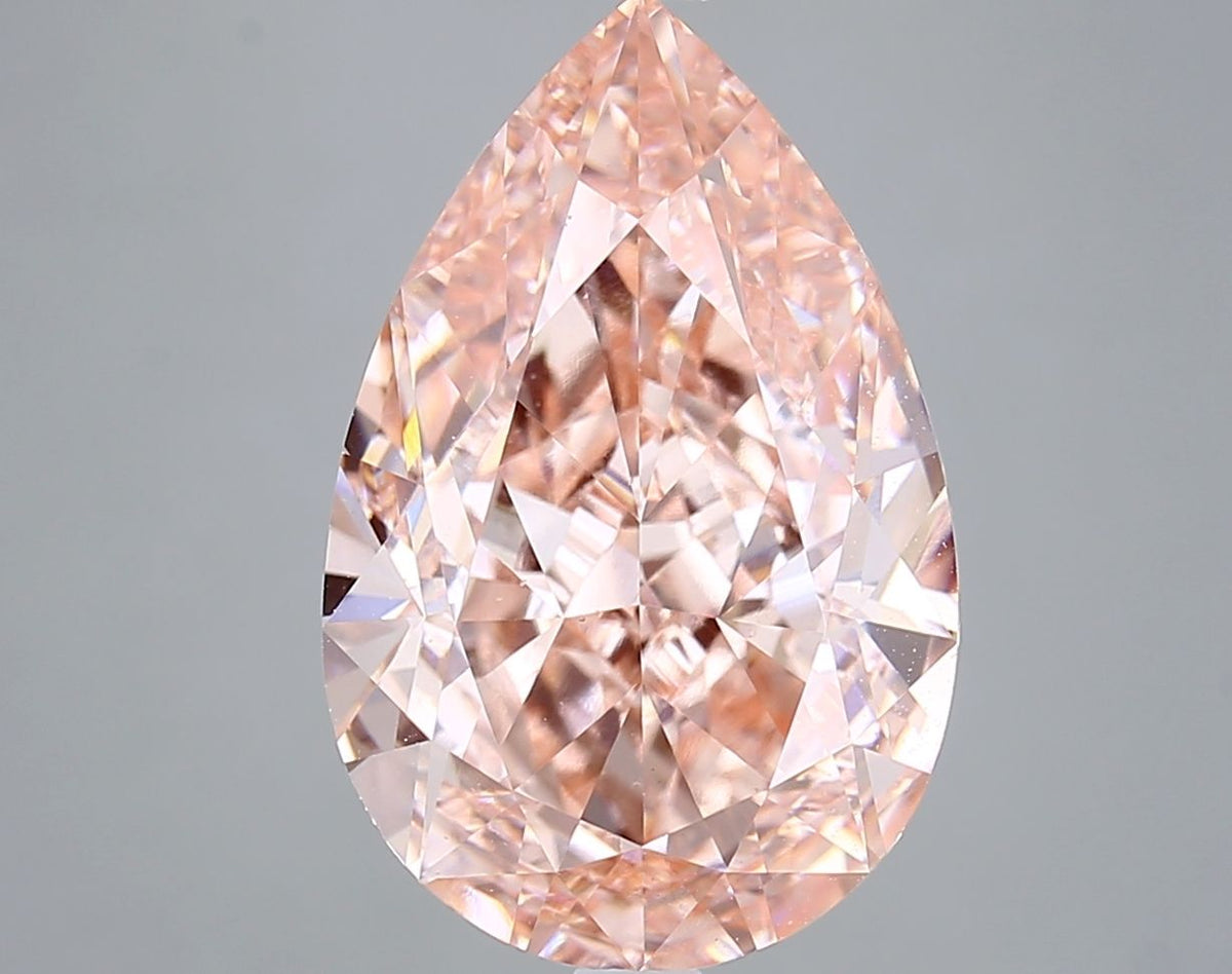 Lab-Grown Pear Diamond - 8.27 Carats, Fancy Vivid Pink Color, VS1 Clarity - Certified by IGI - Report Number: LG688505982