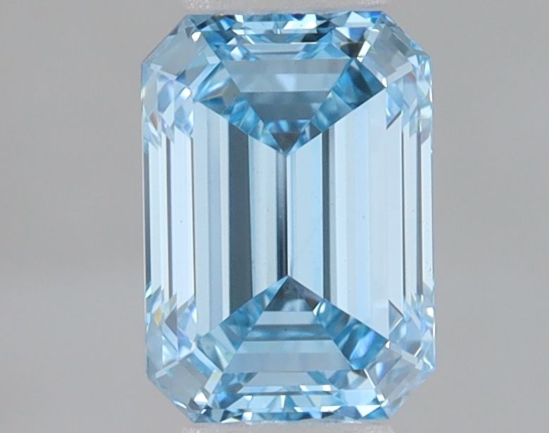 Lab-Grown Emerald Diamond - 1.07 Carats, Fancy Vivid Blue Color, VVS2 Clarity - Certified by IGI - Report Number: LG678577060