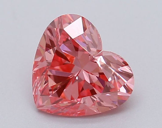 Lab-Grown Heart Diamond - 1.05 Carats, Fancy Vivid Pink Color, VS2 Clarity - Certified by IGI - Report Number: LG615366999