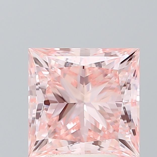 Lab-Grown Princess Diamond - 3.02 Carats, Fancy Intense Pink Color, VVS2 Clarity - Certified by IGI - Report Number: LG600387299