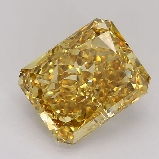 Lab-Grown Radiant Diamond - 8.6 Carats, Fancy Vivid Yellow Color, VVS2 Clarity - Certified by IGI - Report Number: LG665401444