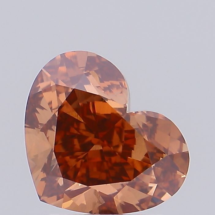 Lab-Grown Heart Diamond - 2.57 Carats, Fancy Brown Color, VS1 Clarity - Certified by IGI - Report Number: LG669453365