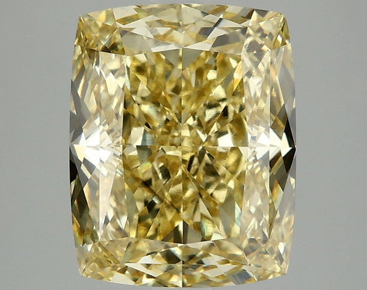 Lab-Grown Cushion Diamond - 5.04 Carats, Fancy Intense Yellow Color, VS2 Clarity - Certified by IGI - Report Number: LG677503205
